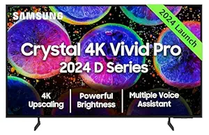 Samsung 163 cm (65 inches) D Series Brighter Crystal 4K Vivid Pro Ultra HD Smart LED TV UA65DUE77AKLXL (Black) - Image 1