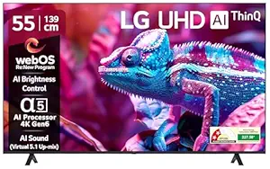 LG 139 cm (55 inches) UR75 Series 4K Ultra HD Smart LED TV 55UR75006LC (Black) - Image 1