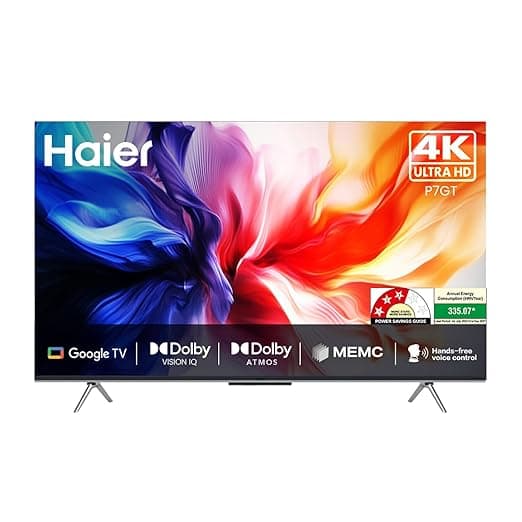 Haier 108 cm (43 inches) P7GT Series 4K Ultra HD Smart LED Google TV 43P7GT‑P (Grey) - Image 1