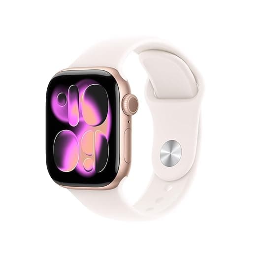 Apple Watch Series 11 (GPS, 42 mm) – Rose Gold Aluminium Case with Light Blush Sport Band - Image 1