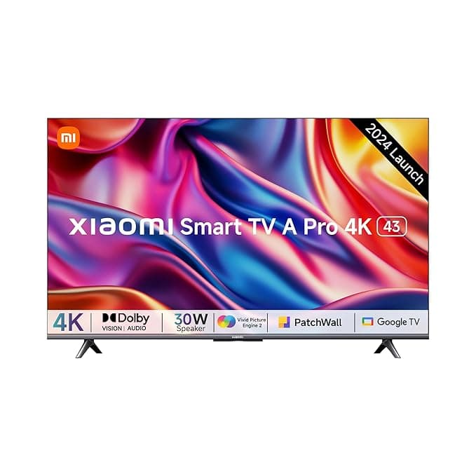 Xiaomi MI 108 cm (43 inches) A Pro 4K Dolby Vision Smart Google LED TV L43MA-AUIN (Black) - Image 1