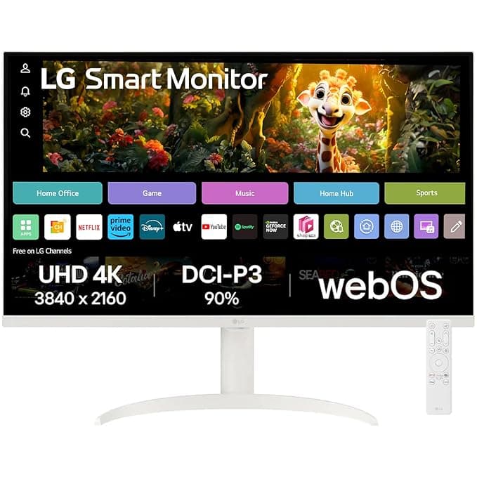LG 32SR75U Smart Monitor with Streaming TV 32" 4K UHD (3840 x 2160) Smart webOS Monitor (White) - Image 1