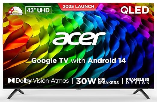 acer 109 cm (43 inches) V PRO Series 4K Ultra HD Smart QLED Google TV AR43QDQGR2851AD (Black) - Image 1