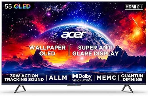 Acer 139 cm (55 inches) W Series 4K Ultra HD QLED Smart Android TV AR55AR2851QD (Metallic Grey) - Image 1