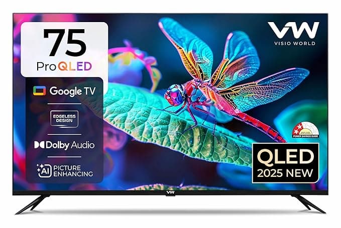 VW 190 cm (75 inches) GQ1 Pro Series 4K Ultra HD Smart QLED Google TV VW75GQ1 (Black) - Image 1