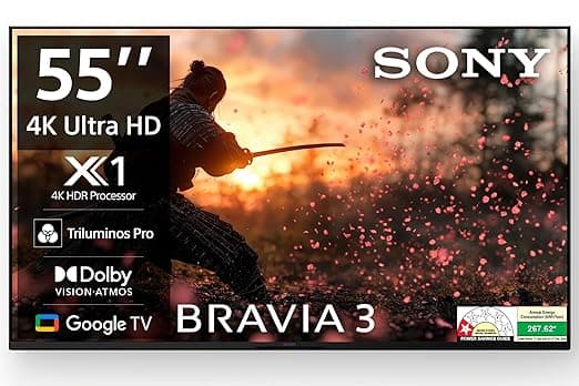 Sony 139 cm (55 inches) BRAVIA 3 Series 4K Ultra HD AI Smart LED Google TV K-55S30B (Black) - Image 1
