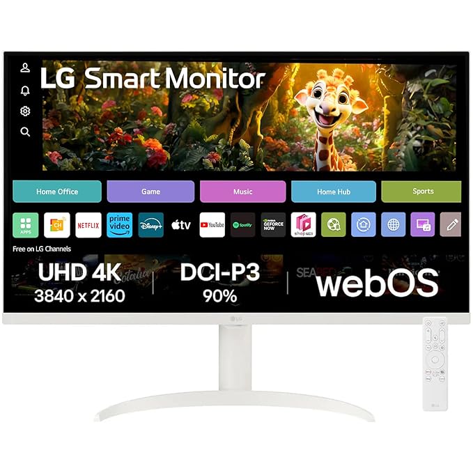 LG 32SR75U Smart Monitor with Streaming TV 32" 4K UHD (3840 x 2160) Smart webOS Monitor (White) - Image 1
