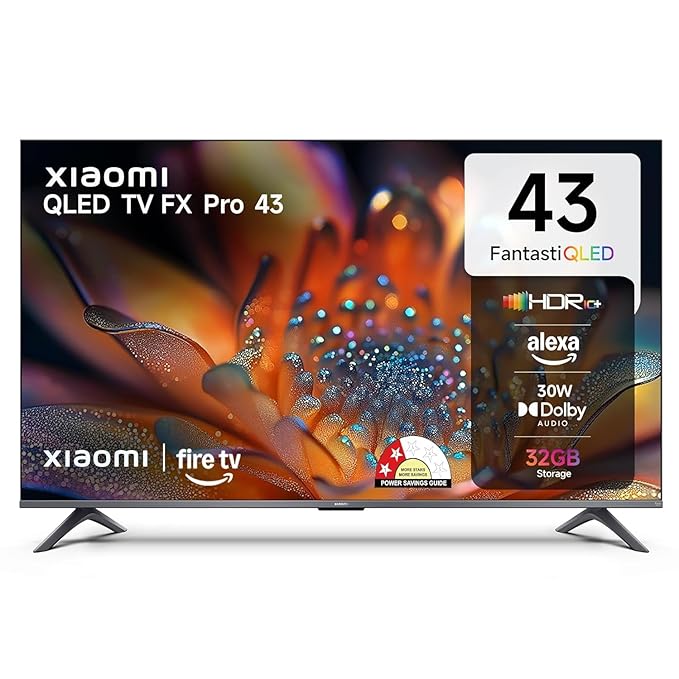 Xiaomi 108 cm (43 inch) FX Pro QLED Ultra HD 4K Smart Fire TV L43MB-FPIN (Black) - Image 1