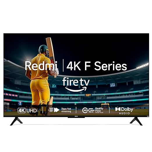 Redmi Xiaomi 138 cm (55 inch) F Series UHD 4K Smart LED Fire TV L55MA-FVIN (Black) - Image 1