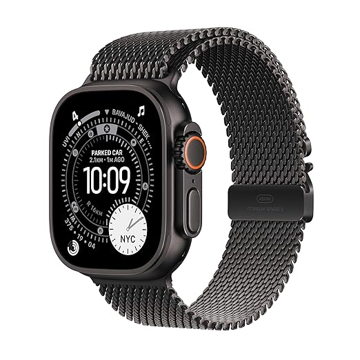 Apple Watch Ultra 3 GPS + Cellular (49mm) – Black Titanium Case with Black Titanium Milanese Loop (Large) - Image 1